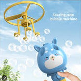 Juguete helicoptero lanzador de burbujas